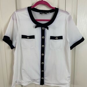 Karl Lagerfeld White and Black Blouse